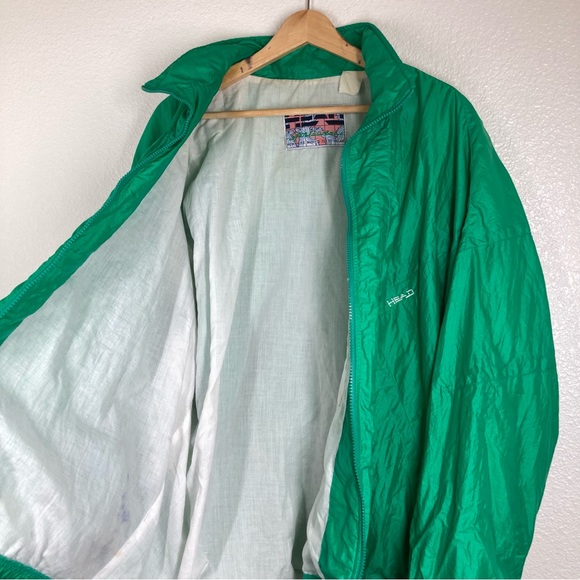 Vintage 80's Head Windbreaker Green Mens XL Sportswear Retro - Picture 13 of 15